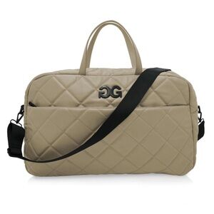 NWT Gilda Paris Quilted Weekender Bag Tan Taupe Large Travel Duffel MSRP $229